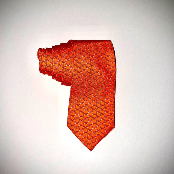 Salvatore Ferragamo Orange Acorn Silk Tie - Picture 1 of 4